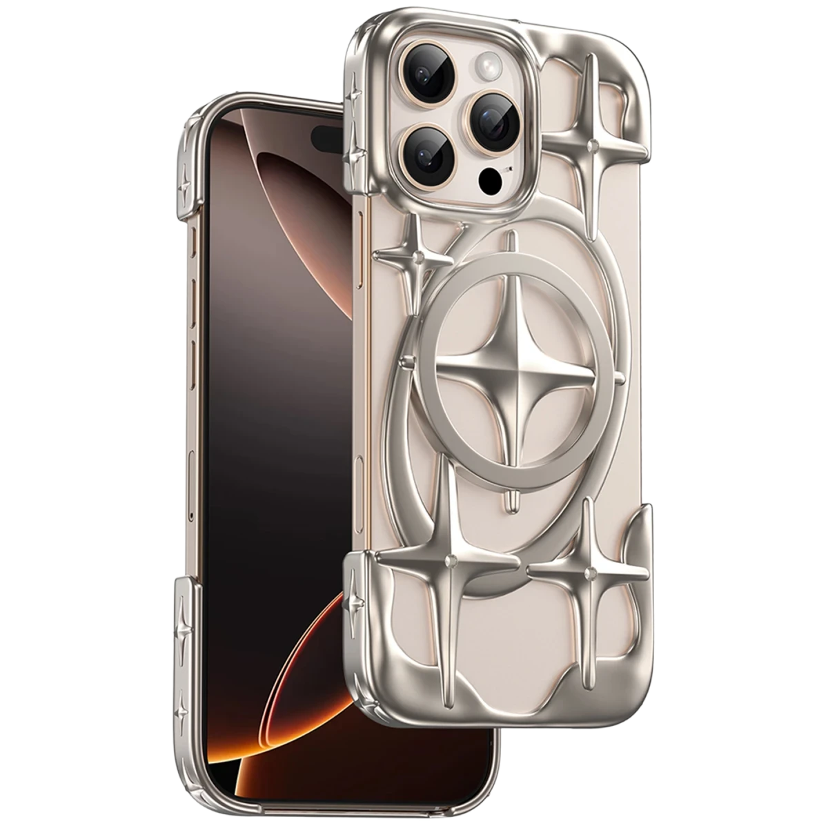 Keephone Apple iPhone 16 Pro Stella Magsafe Kılıf - Gold
