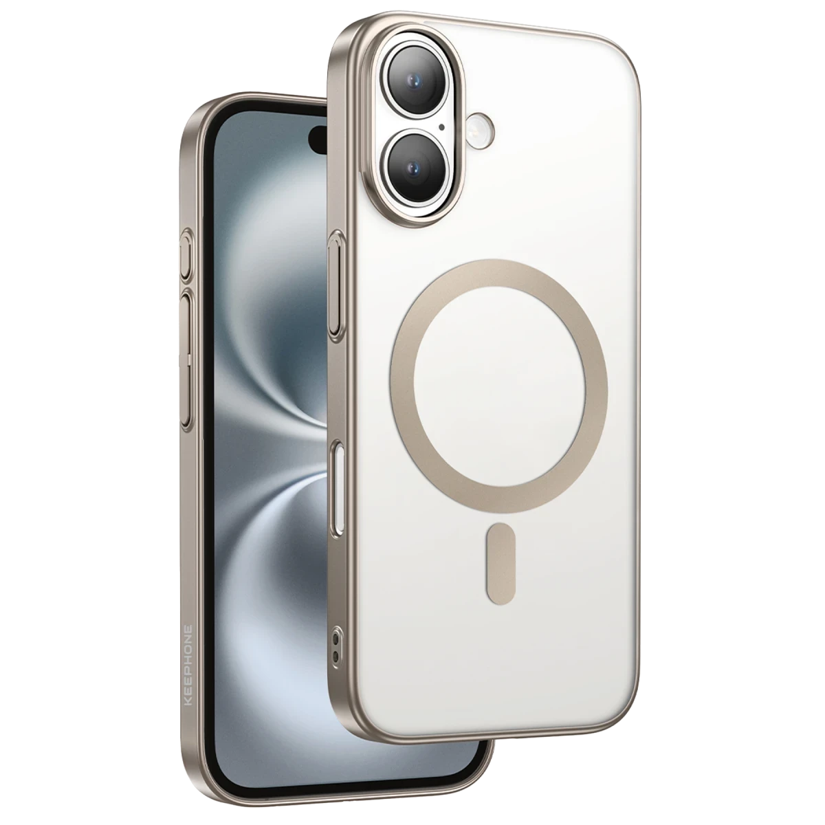 Keephone Apple iPhone 16 Skingrip Magsafe Kılıf - Natural Titanyum