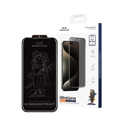 Keephone Apple iPhone 16 UltraCurve Privacy 3D Cam Ekran Koruyucu