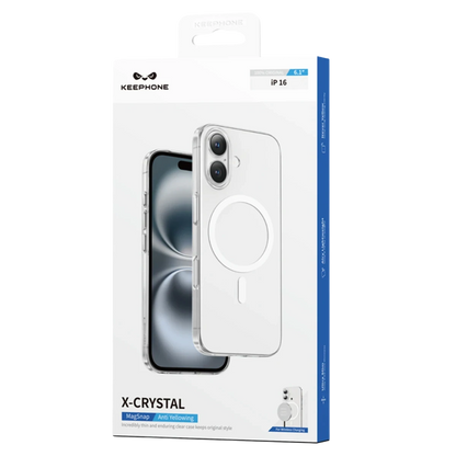 Keephone Apple iPhone 16 X-Crystal Slim Magsafe Kılıf - Şeffaf