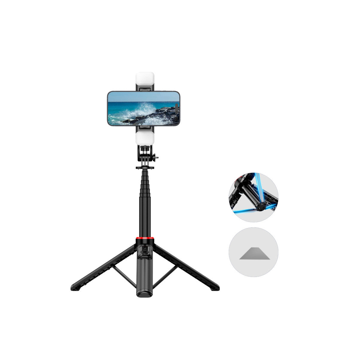 Keephone KP-LA01 Selfy 360 Derece Ayarlanabilir Led Işıklı 133.5cm BT Selfie Çubuğu