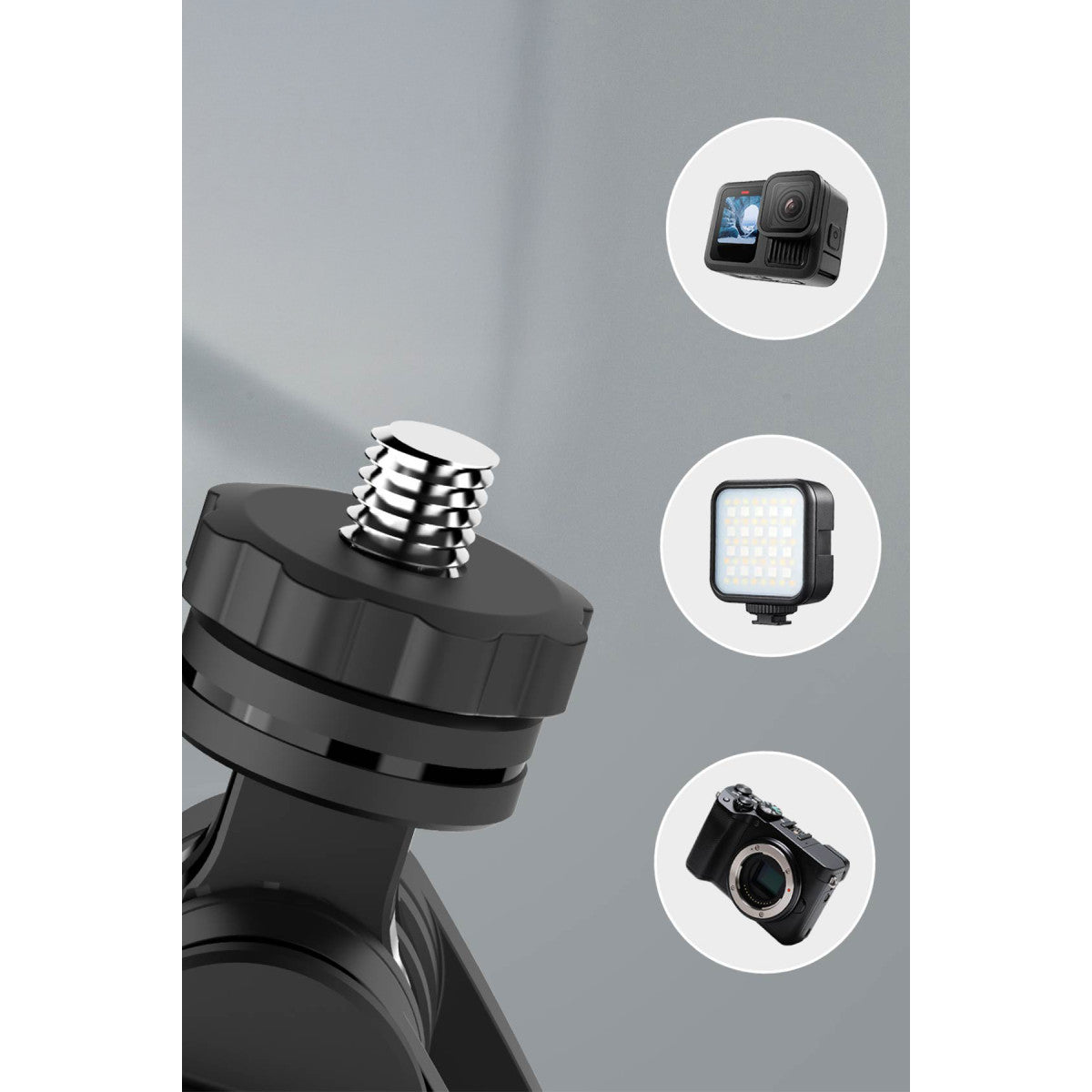 Keephone KP-LA06 BuddyCam 360 Derece AI Auto-Tracking Özellikli BT Selfie Gimbal – Siyah