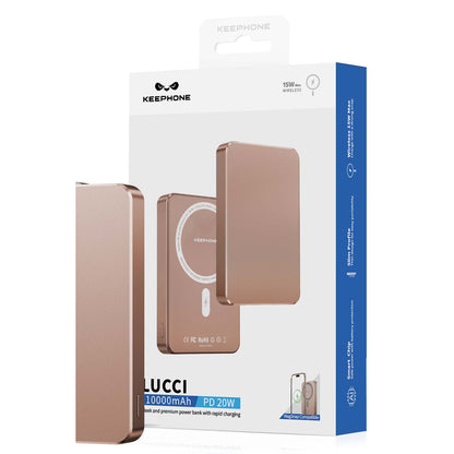 Keephone PB34 Lucci 10.000 mAh 20W Type-C 22.5W USB QC 15W Kablosuz Şarj PD Magsafe Powerbank
