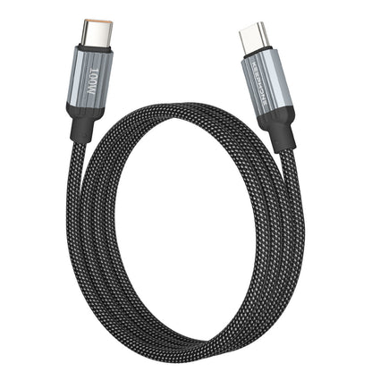 Keephone Magcoil 1M 100W Örgülü Type-C to Type-C Mıknatıslı PD Hızlı Şarj Data Kablosu