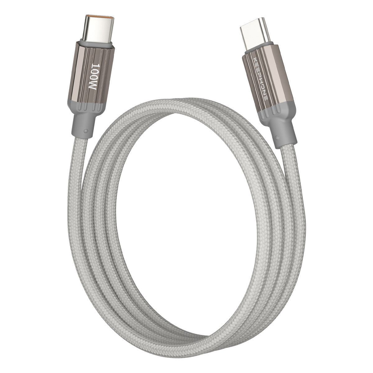 Keephone Magcoil 1M 100W Örgülü Type-C to Type-C Mıknatıslı PD Hızlı Şarj Data Kablosu