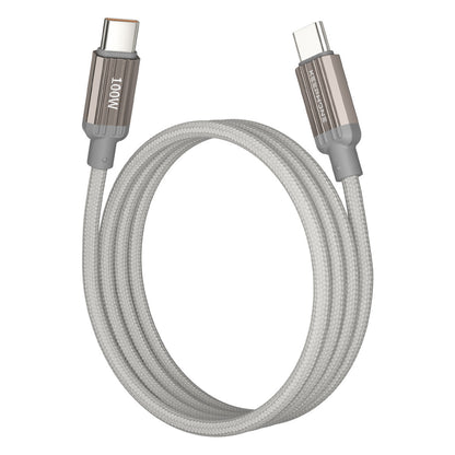 Keephone Magcoil 1M 100W Örgülü Type-C to Type-C Mıknatıslı PD Hızlı Şarj Data Kablosu