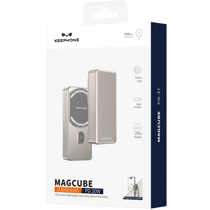 Keephone PB37 MagCube 10.000 mAh Type-C 20W PD Magsafe Destekli Powerbank - Çöl Titanyum