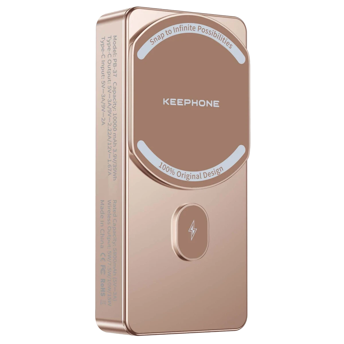 Keephone PB37 MagCube 10.000 mAh Type-C 20W PD Magsafe Destekli Powerbank - Çöl Titanyum