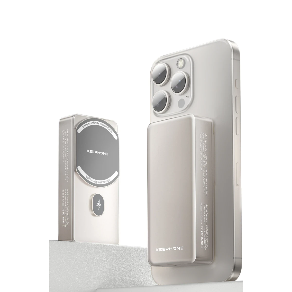 Keephone PB37 MagCube 10.000 mAh Type-C 20W PD Magsafe Destekli Powerbank - Koyu Gri