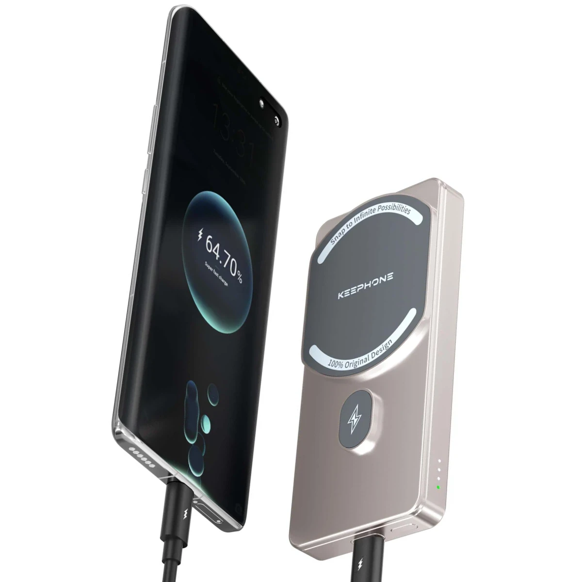 Keephone PB36 MagCube 5.000 mAh Type-C 20W PD Magsafe Destekli Powerbank - Titanyum