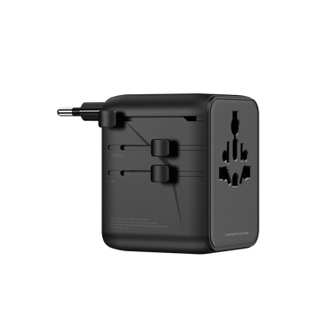 Keephone Marco 45W GaN III 6 Portlu 4 Fişli Akım Korumalı Uluslararası Şarj Aleti