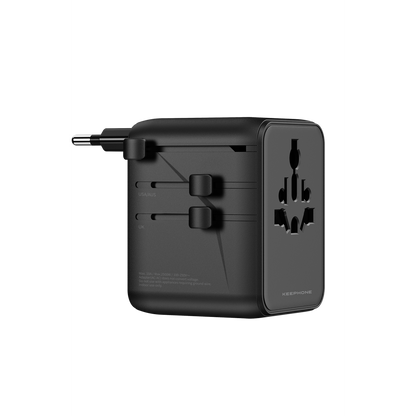 Keephone Marco 45W GaN III 6 Portlu 4 Fişli Akım Korumalı Uluslararası Şarj Aleti