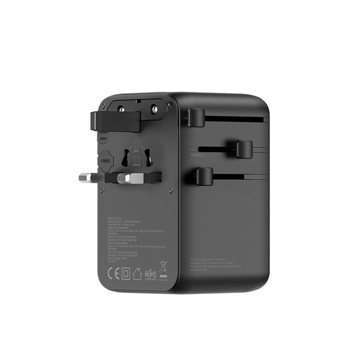 Keephone Marco 70W GaN III 70cm Makaralı Type-C Kablolu 6 Portlu Universal Şarj Aleti