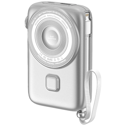 Keephone PB17 MagEasy 10.000 mAh 20W Type-C 20W Lightning 22.5W USB 15W Kablosuz Şarj PD Magsafe Powerbank - Gümüş