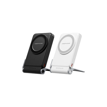 Keephone PB45 Hotta 10.000 mAh 22.5W Dahili Type-C Kablolu 15W Kablosuz Şarj Destekli Standlı PD Magsafe Powerbank