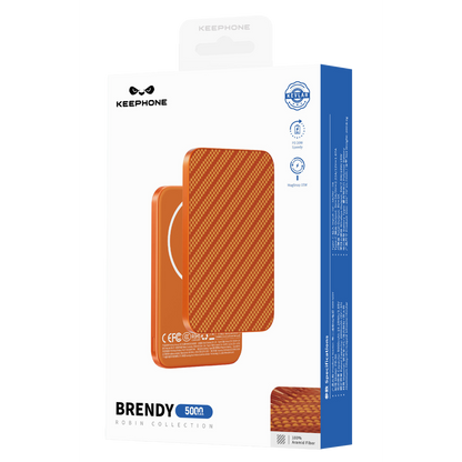 Keephone PB50 Brendy Kevlar 5.000 mAh 20W Type-C ve 15W Kablosuz Şarj Destekli Magsafe Powerbank