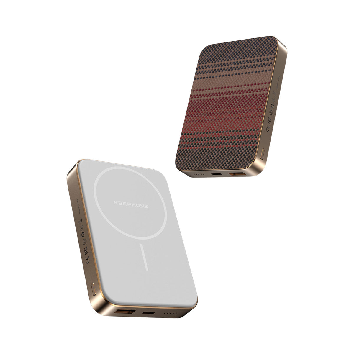 Keephone PB51 Brendy Kevlar 10.000 mAh 22.5W USB 20W Type-C ve 15W Kablosuz Şarj Destekli Magsafe Powerbank