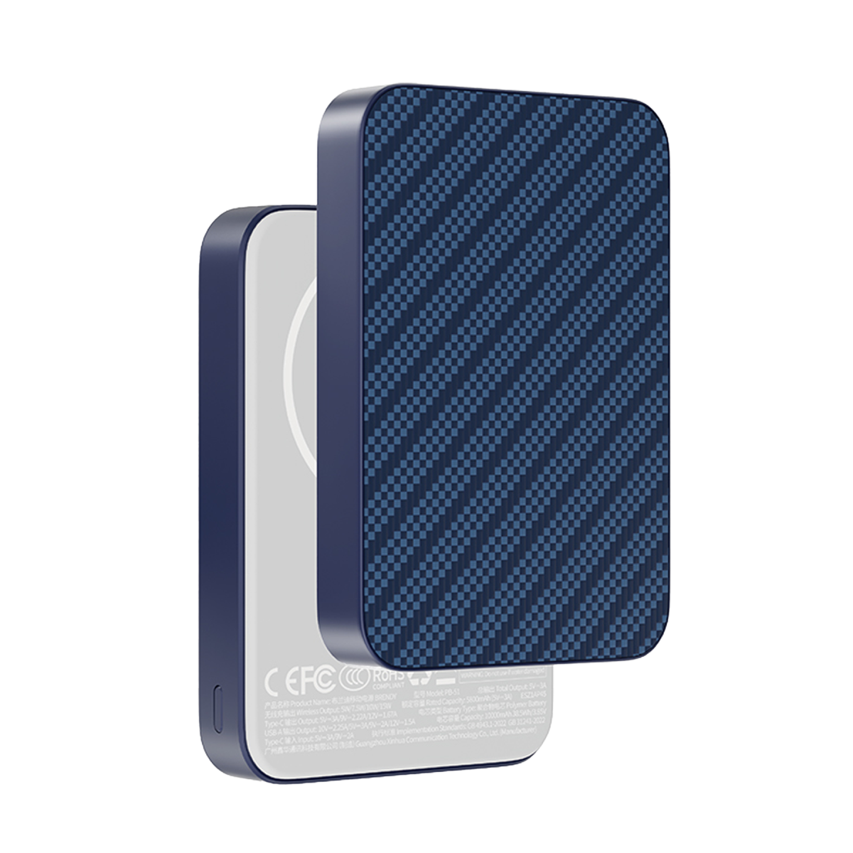 Keephone PB51 Brendy Kevlar 10.000 mAh 22.5W USB 20W Type-C ve 15W Kablosuz Şarj Destekli Magsafe Powerbank