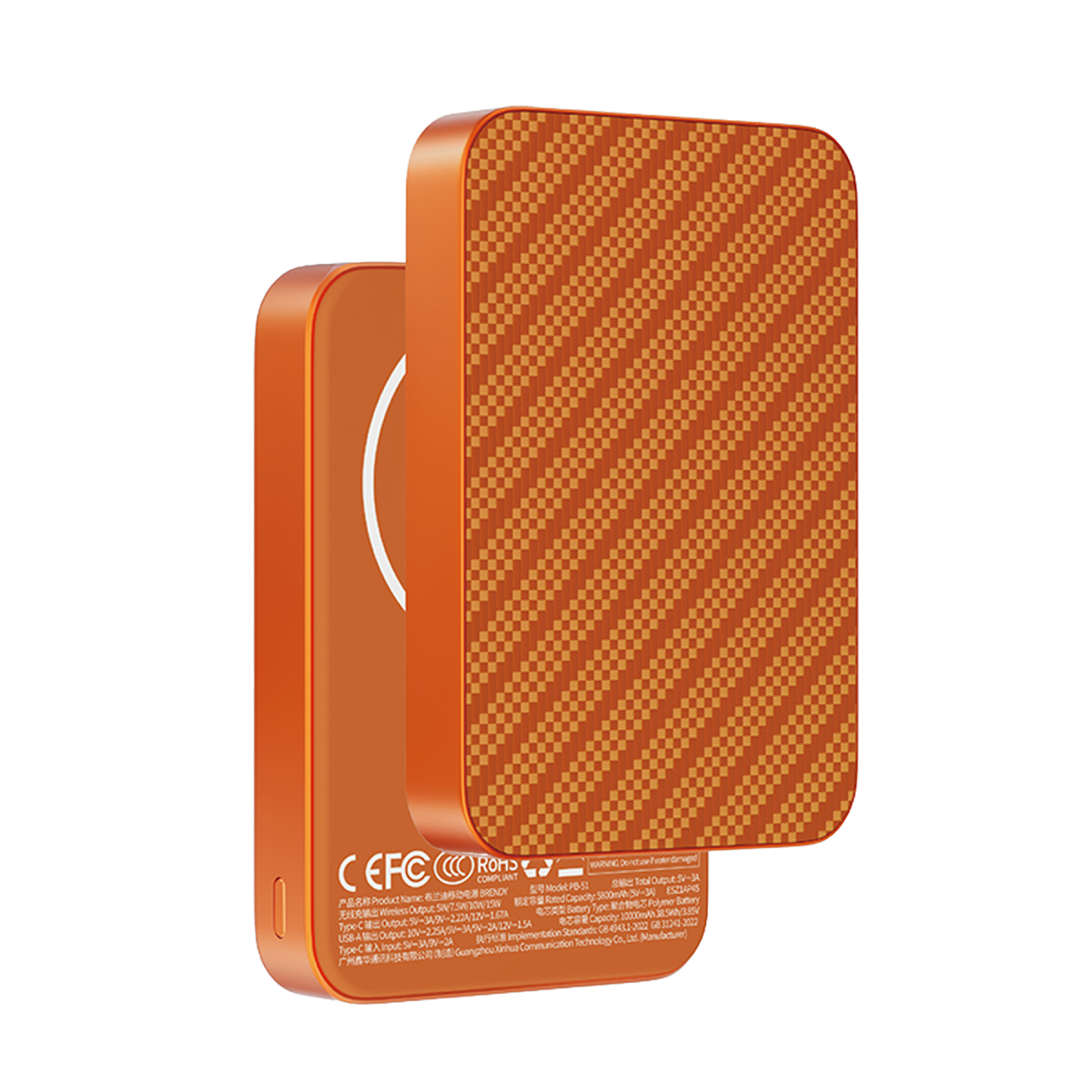 Keephone PB51 Brendy Kevlar 10.000 mAh 22.5W USB 20W Type-C ve 15W Kablosuz Şarj Destekli Magsafe Powerbank
