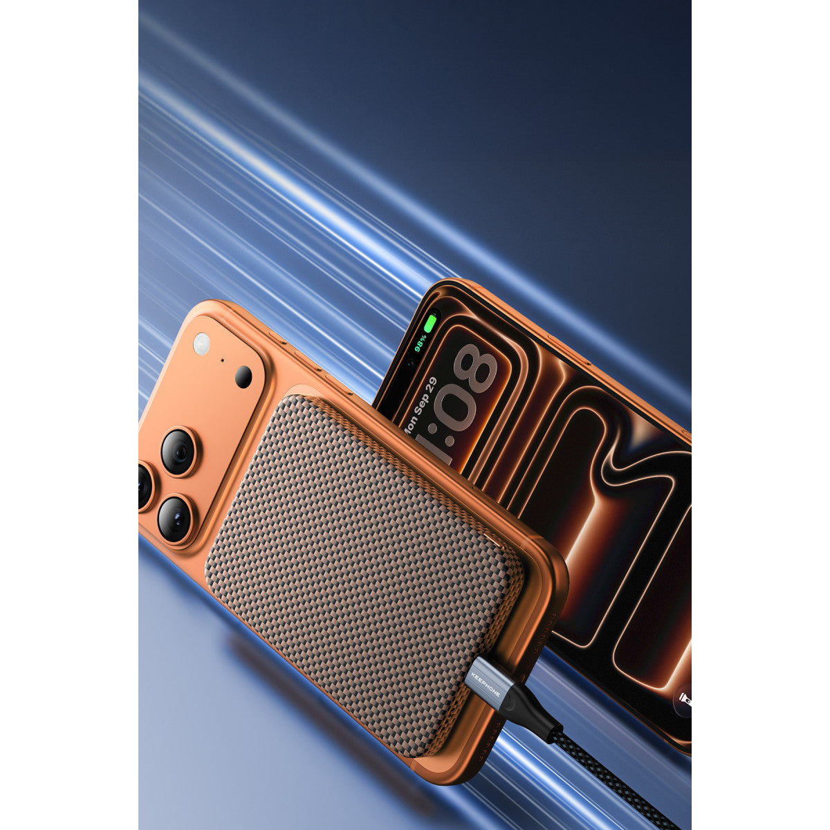 Keephone PB55 Kavos Kevlar 5.000 mAh 20W Type-C ve Semi Solid Destekli Powerbank