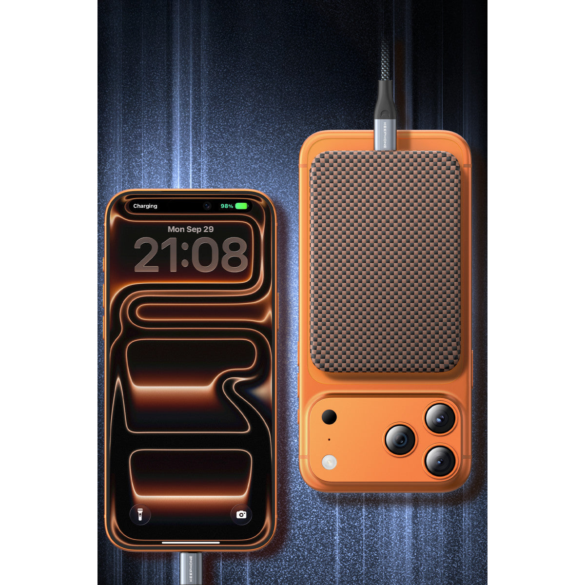 Keephone PB56 Kavos Kevlar 10.000 mAh 20W Type-C ve Semi Solid Destekli Powerbank