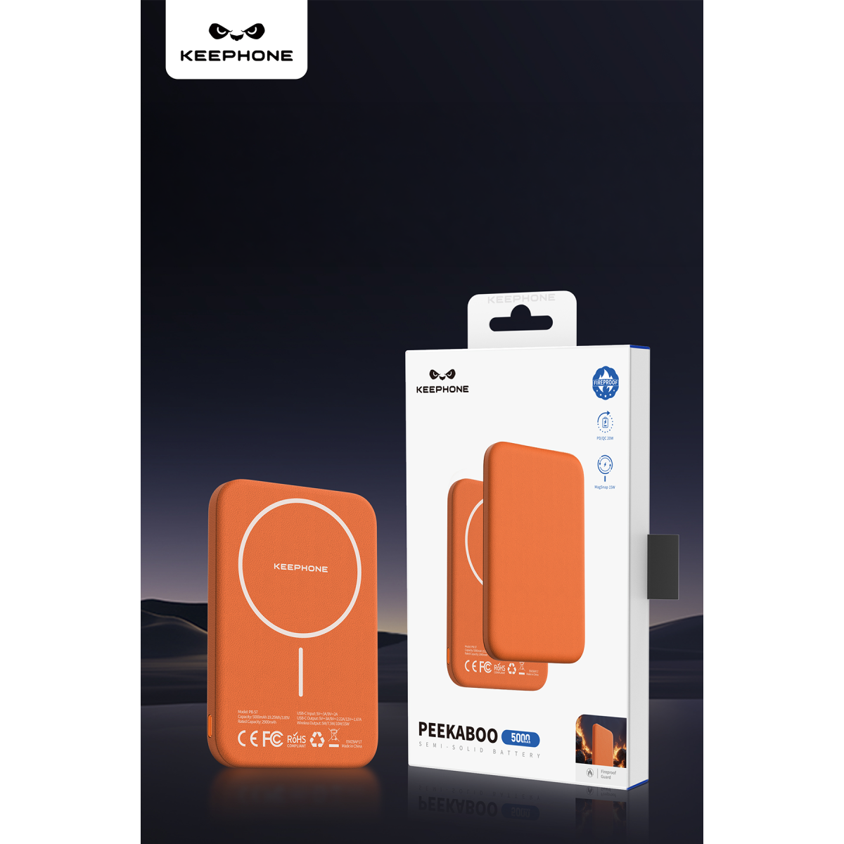 Keephone PB57 Peekaboo 5.000 mAh 20W PD ve 15W MagSafe Uyumlu Powerbank