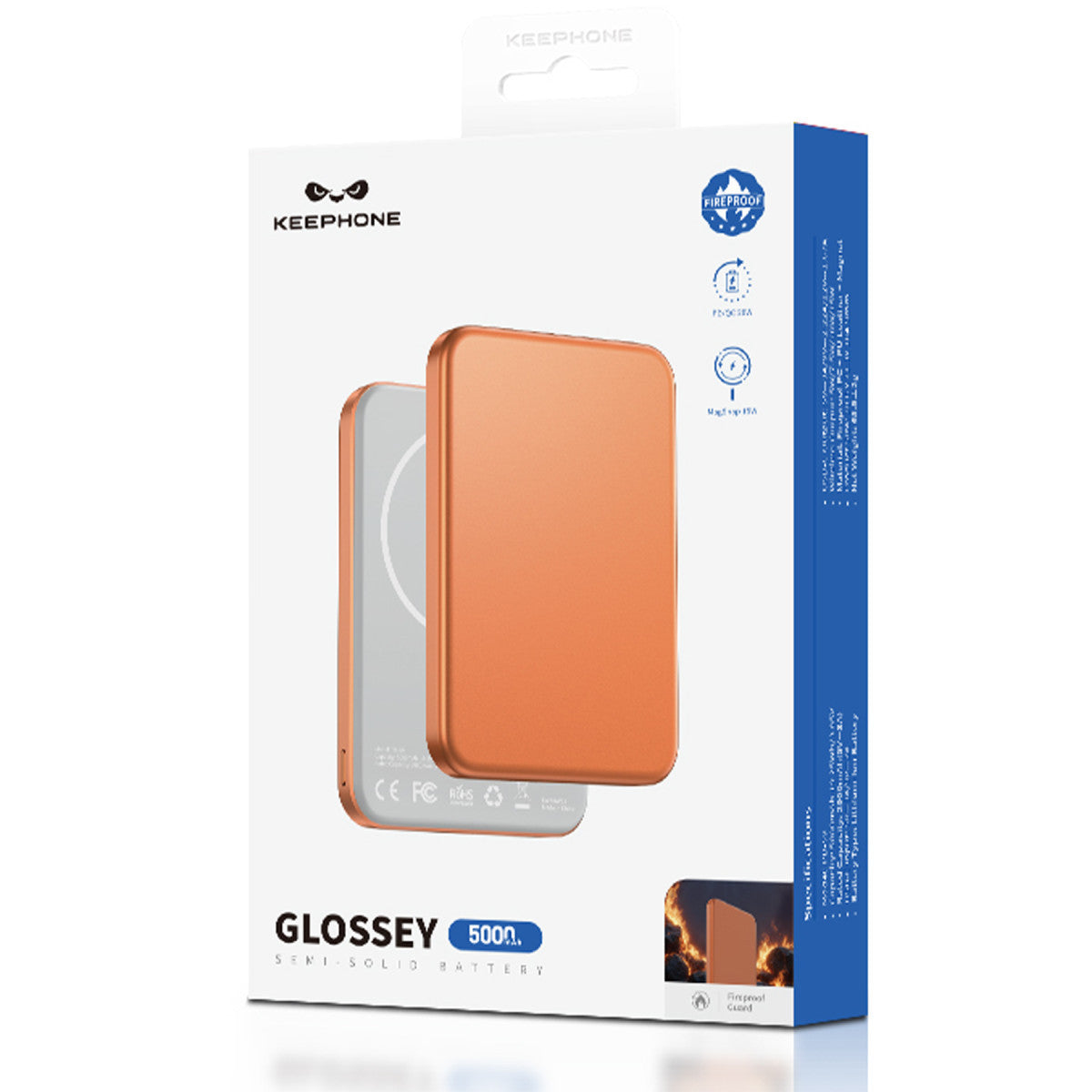 Keephone PB59 Glossey 5.000 mAh 20W Type-C ve 15W Kablosuz Şarj Destekli Magsafe Powerbank