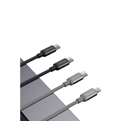 Keephone Pitta 1.2M 27W Örgülü Type-C to Lightning PD Hızlı Şarj Data Kablosu - Siyah