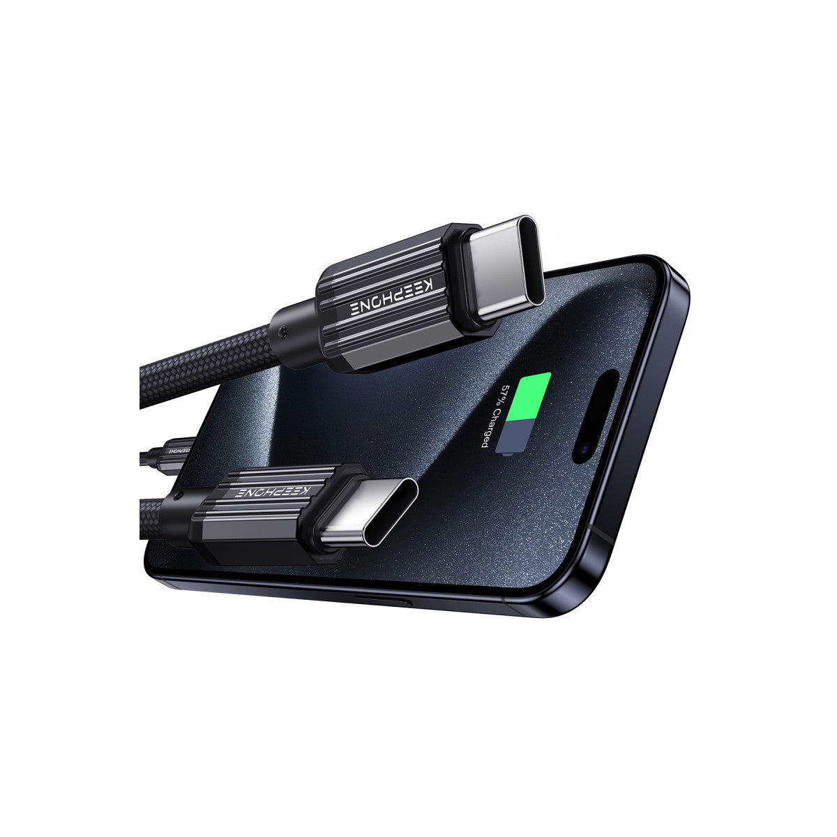 Keephone Pitta 1.2M 27W Örgülü Type-C to Lightning PD Hızlı Şarj Data Kablosu