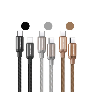 Keephone Pitta 1.2M 60W Örgülü Type-C to Type-C PD Hızlı Şarj Data Kablosu - Siyah
