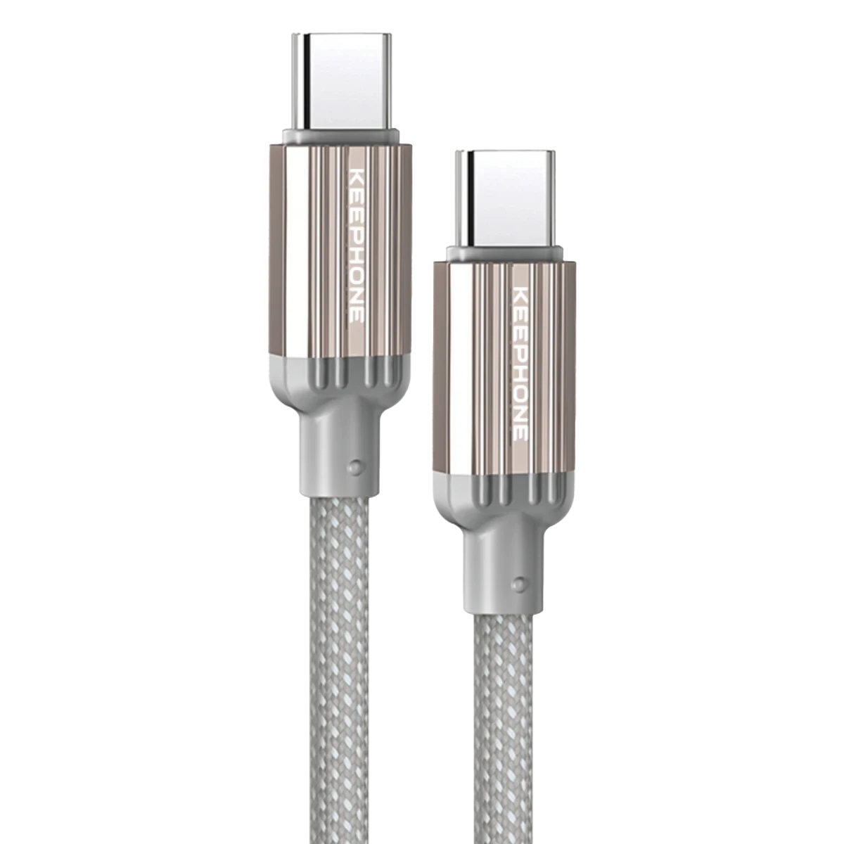 Keephone Pitta 1.2M 60W Örgülü Type-C to Type-C PD Hızlı Şarj Data Kablosu - Titanyum