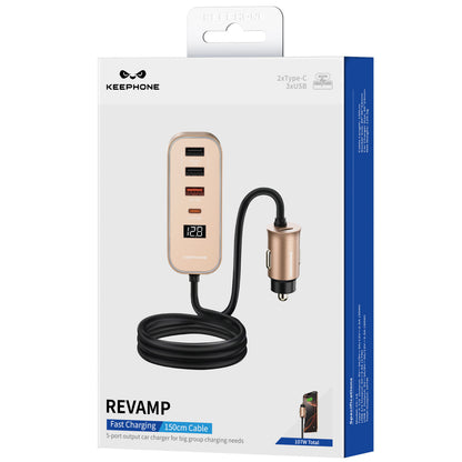 Keephone RevAmp CC14 2 Adet 17W USB 1 Adet 30W USB ve 1 Adet 30W Type-C Çıkışlı PD Hızlı Araç Şarj