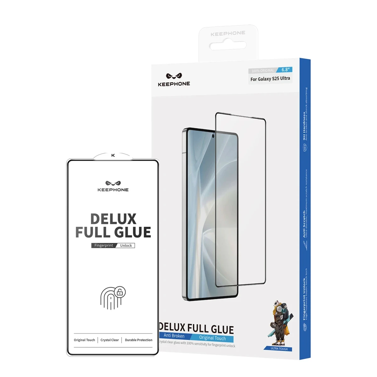 Keephone Samsung Galaxy S25 Plus Delux Full Glue 2.5D Cam Ekran Koruyucu - Siyah