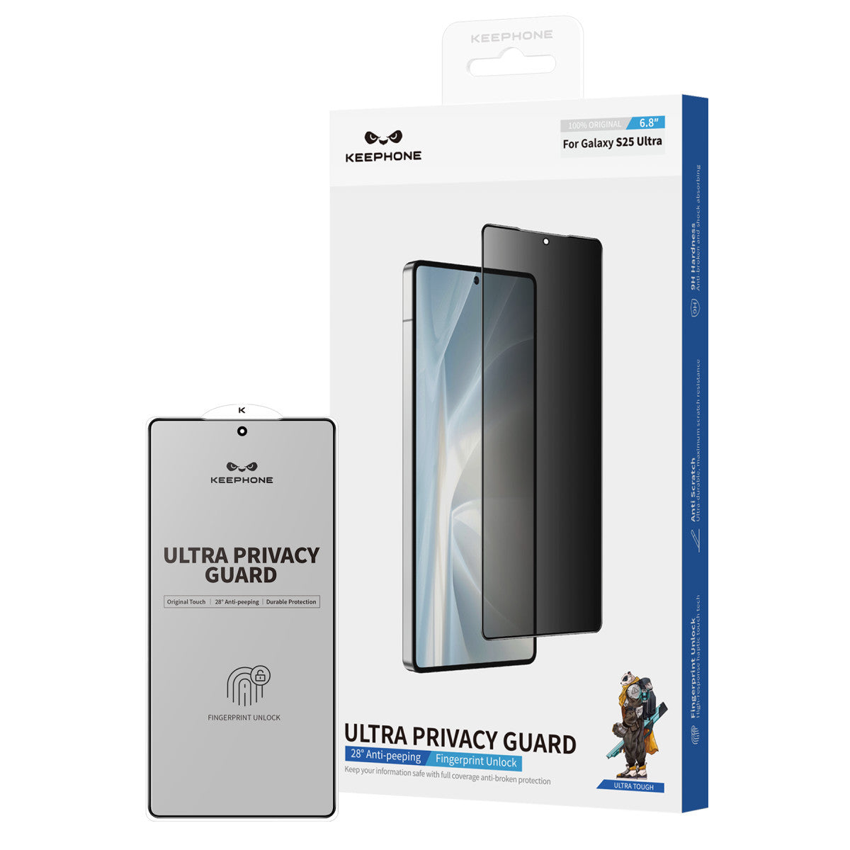 Keephone Samsung Galaxy S25 Plus Ultra Privacy 2.5D Cam Ekran Koruyucu