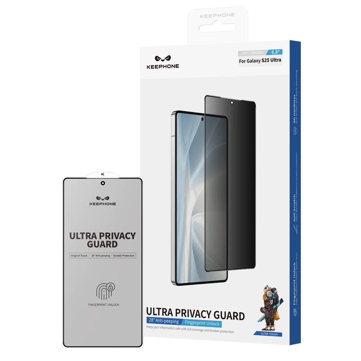 Keephone Samsung Galaxy S25 Privacy 2.5D Cam Ekran Koruyucu - Siyah