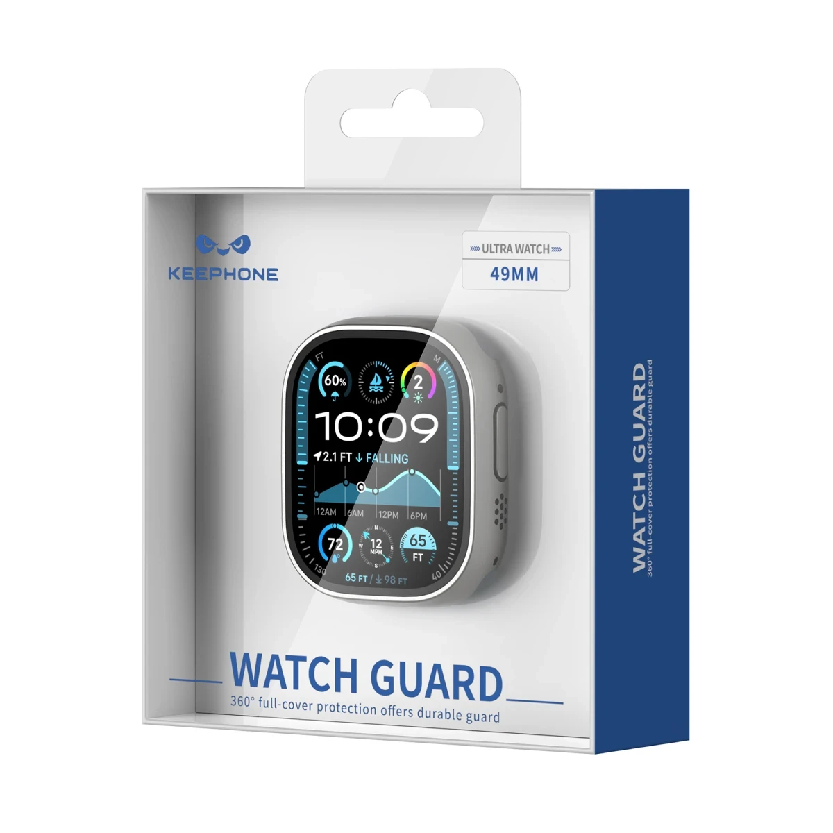 Keephone Apple Watch 42mm 360X Defense Camlı Kasa Ekran Koruyucu - Titanyum