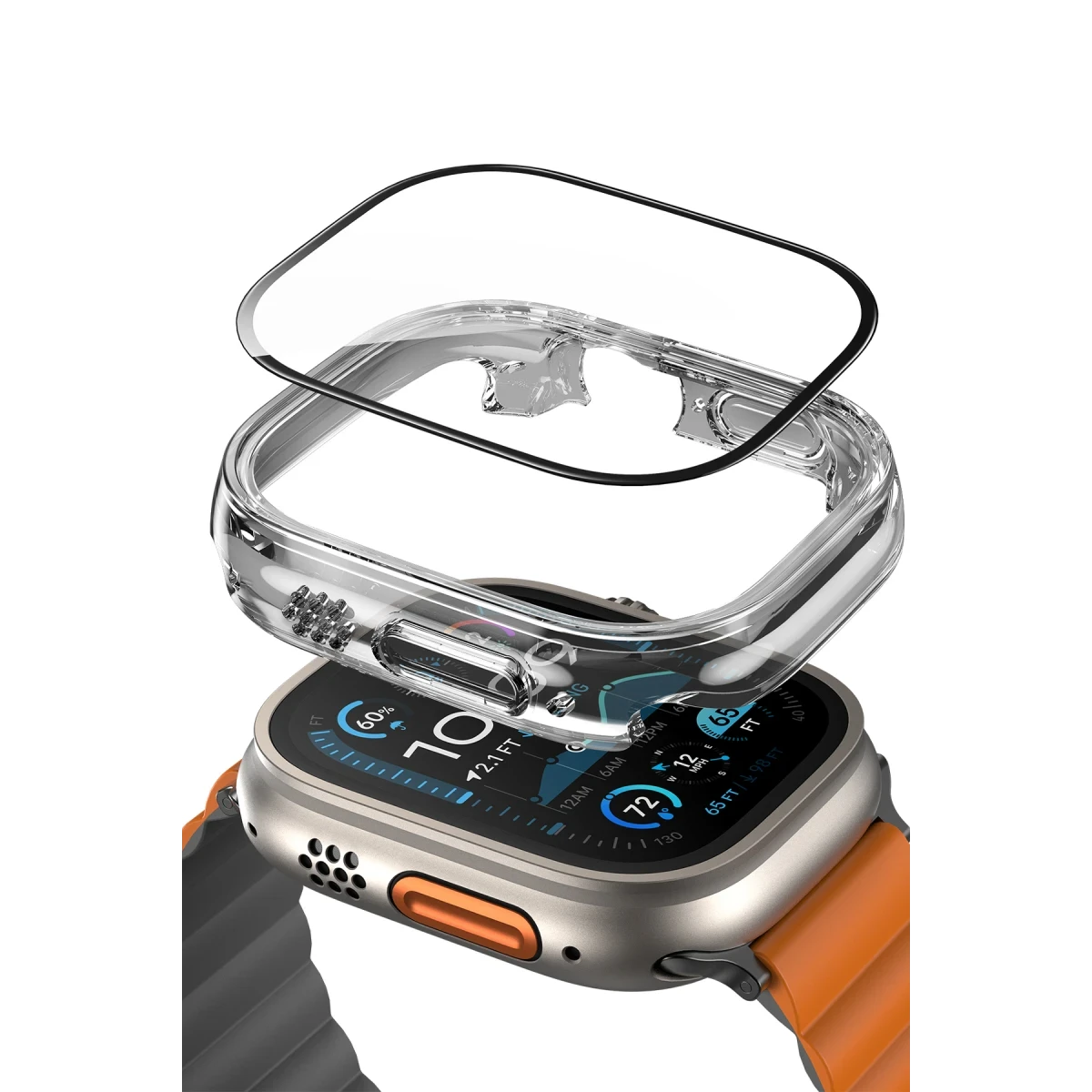 Keephone Apple Watch 42mm Air Armor Camlı Kasa Ekran Koruyucu - Şeffaf