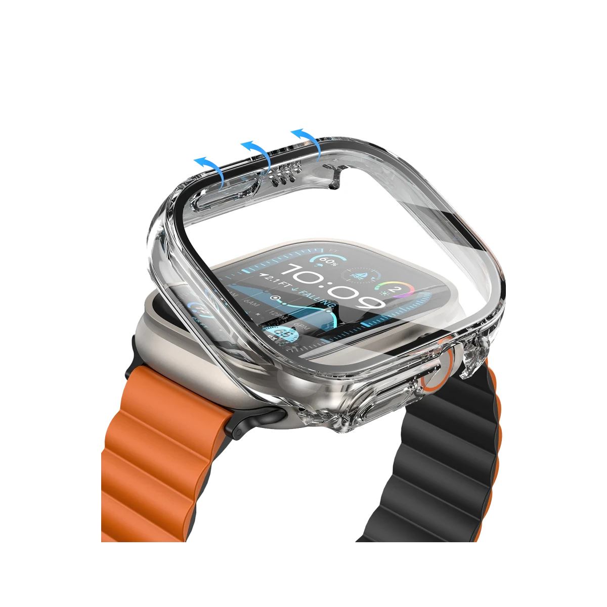 Keephone Apple Watch 46mm Air Armor Camlı Kasa Ekran Koruyucu - Şeffaf