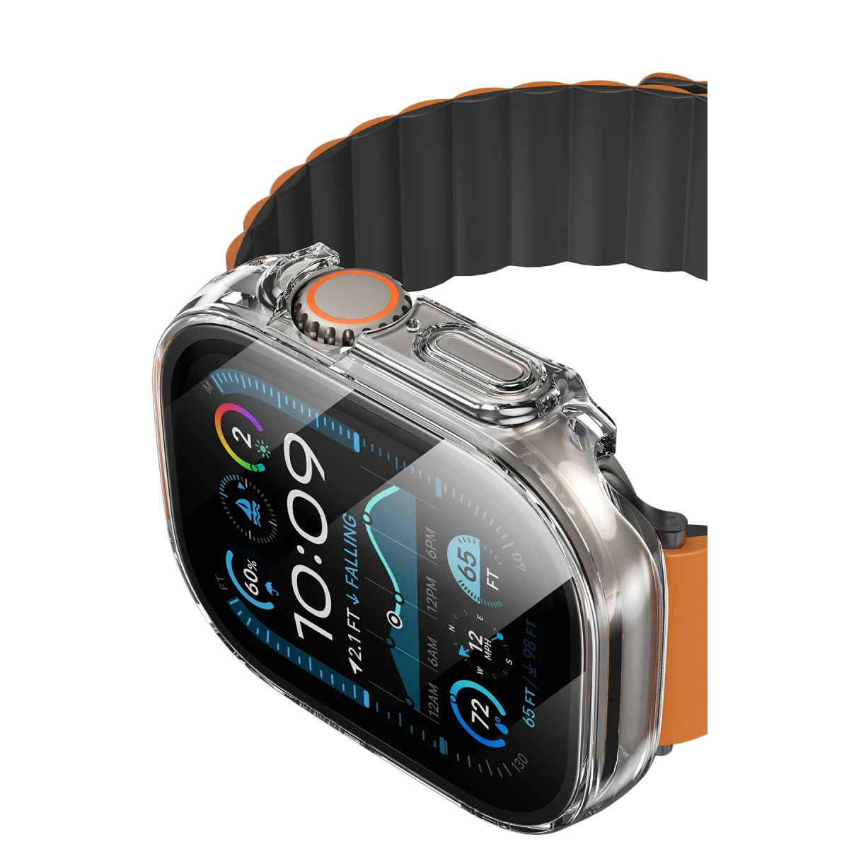 Keephone Apple Watch 46mm Air Armor Camlı Kasa Ekran Koruyucu - Şeffaf