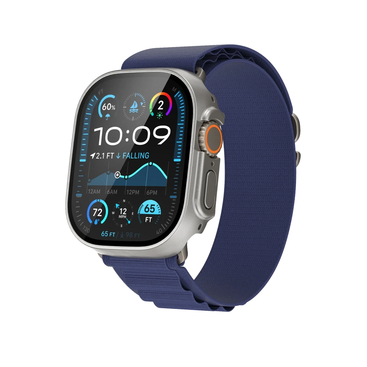 Keephone Apple Watch Ultra 49mm 360X Defense Camlı Kasa Ekran Koruyucu - Titanyum