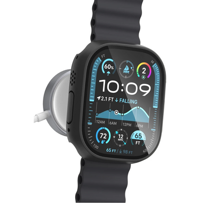 Keephone Apple Watch Ultra 49mm 360X Defense Camlı Kasa Ekran Koruyucu - Titanyum