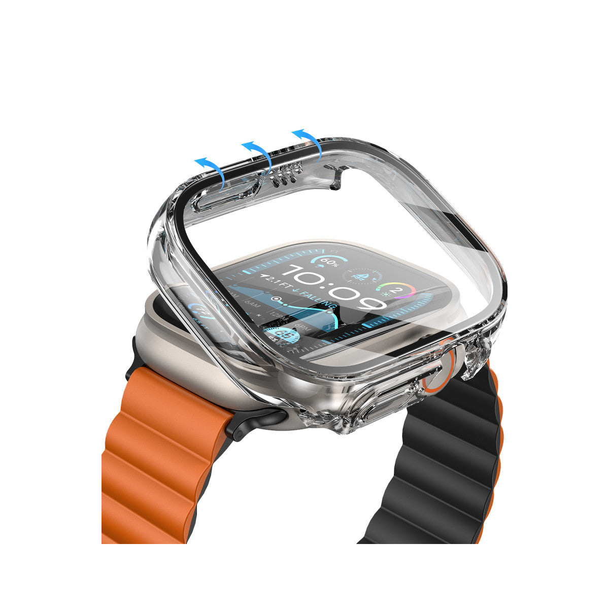 Keephone Apple Watch Ultra 49mm Air Armor Camlı Kasa Ekran Koruyucu