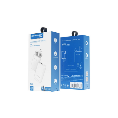 Konfulon BTS08 Kablosuz Airpods Kulaklık Powerbank 5.000 mAh