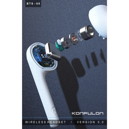 Konfulon BTS09 Kablosuz Airpods Kulaklık - Siyah