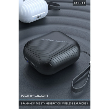 Konfulon BTS09 Kablosuz Airpods Kulaklık - Siyah