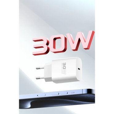 Konfulon C87C 30W Type-C Çıkışlı Ekstra DL50 1M Type-C to Lightning Kablolu PD Şarj Cihazı - Beyaz