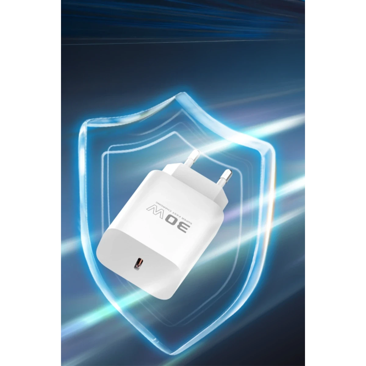 Konfulon C87C 30W Type-C Çıkışlı Ekstra DL51 1M Type-C to Type-C Kablolu PD Şarj Cihazı - Beyaz