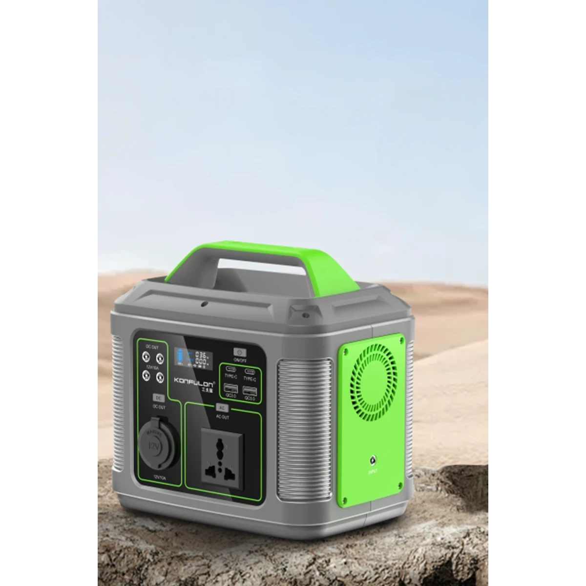 Konfulon CN04 Powerbank 300W 60.000 mAh 5W Led Işıklı Kamp Şarj PD 60W - Gri