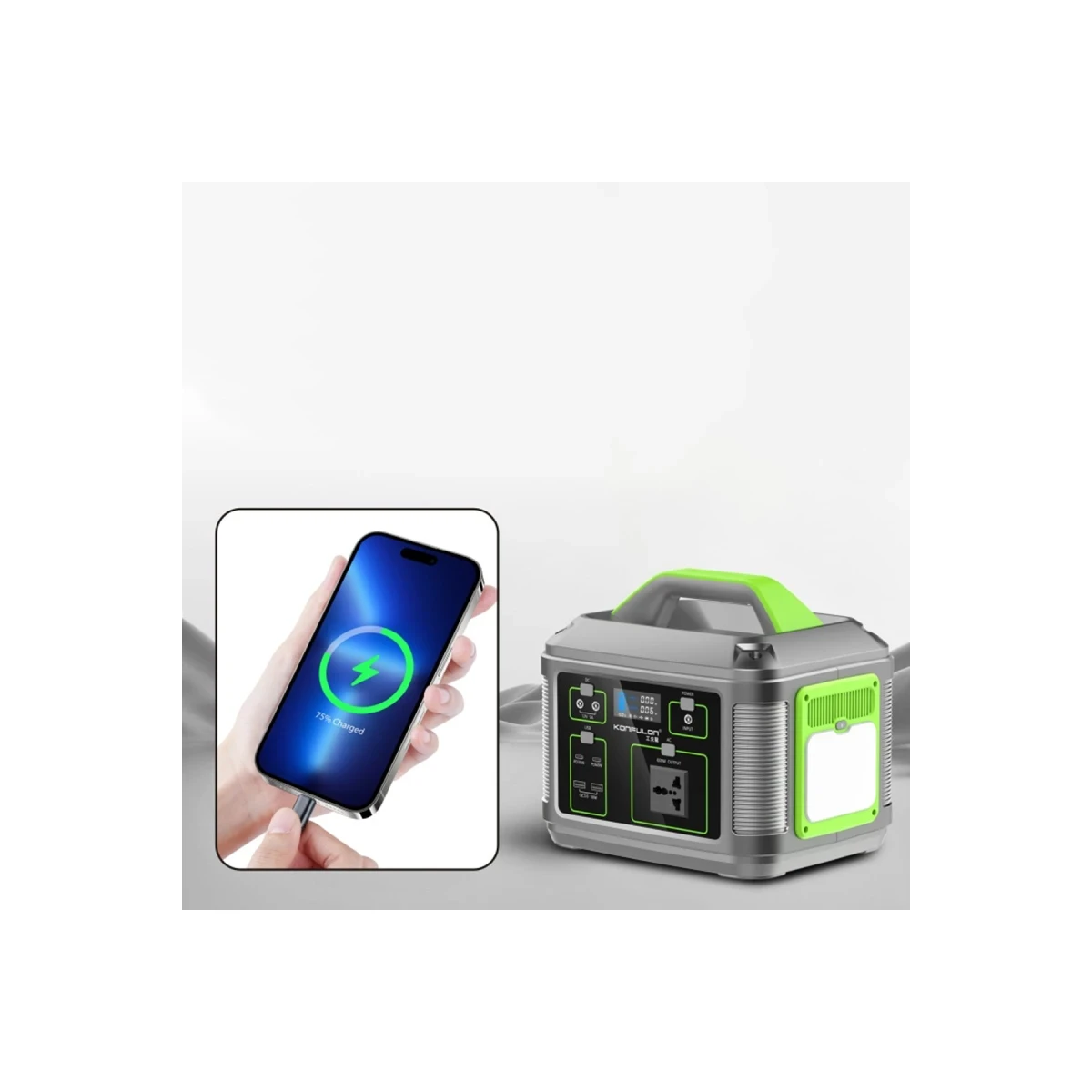 Konfulon CN05 Powerbank 600W 128.000 mAh Kamp Şarj 60W PD - Siyah