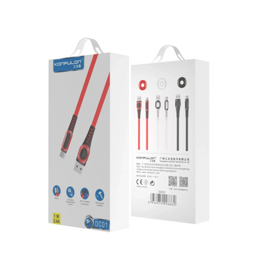 Konfulon DC01 Süper Hızlı Micro USB Kablo 1M 2.4A - Kırmızı